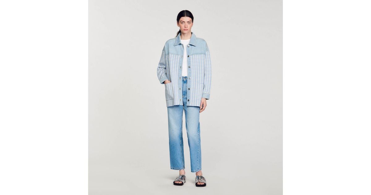 sandro-Sky-Blue-Houndstooth-