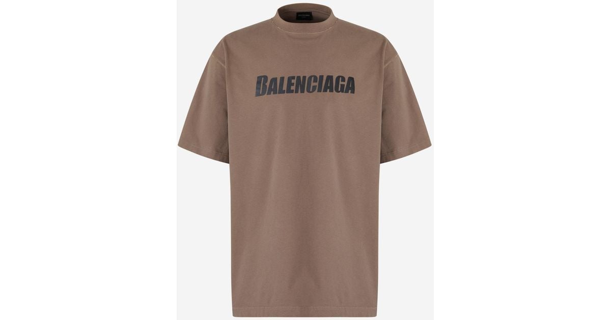 Balenciaga Camiseta Logo Oversized in Brown for Men | Lyst
