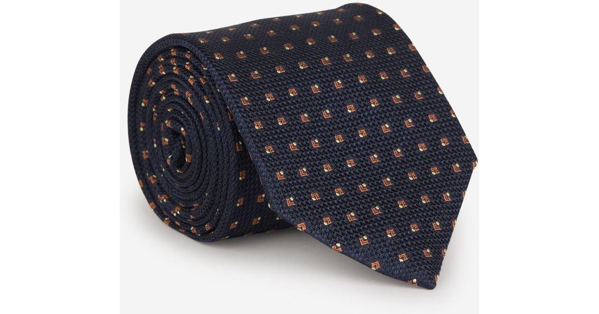 Brioni Geometric Motif Tie Midnight in Blue for Men Lyst UK