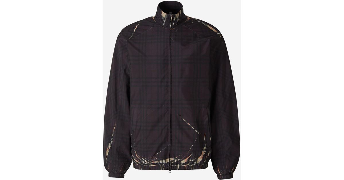 Burberry Two-tone Check Jacket in Black for Men | Lyst