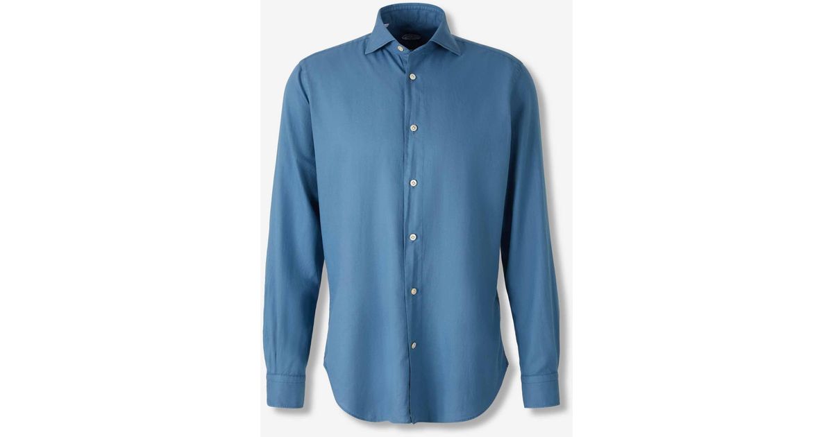 Vincenzo Di Ruggiero Plain Dress Shirt in Blue for Men | Lyst UK