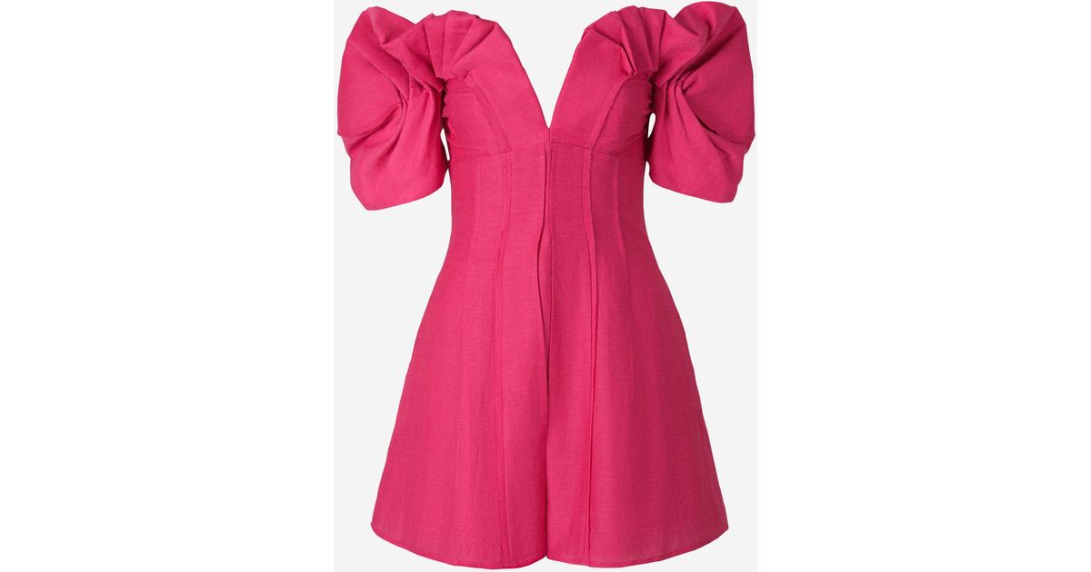 Cult Gaia Asal Mini Linen Dress in Pink | Lyst