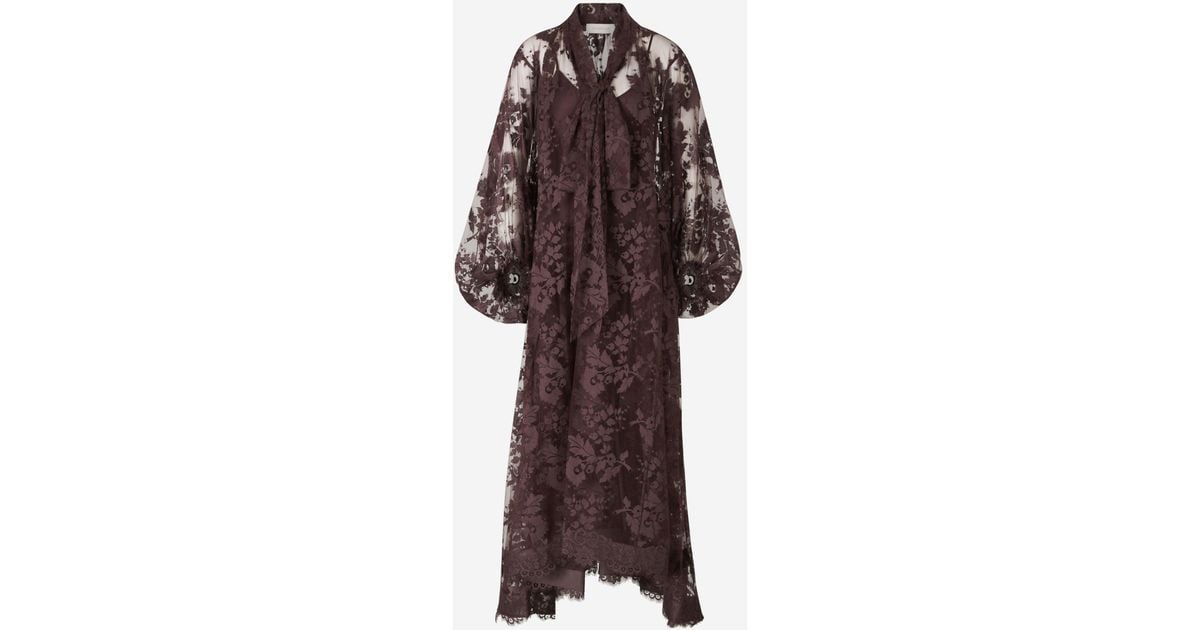 zimmermann brown lace dress Hypnotic Lace Frill Midi Dress main image 0