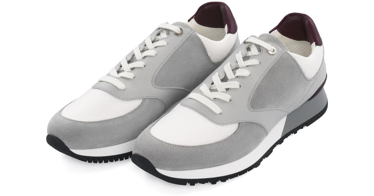 John Lobb "foundry" Suede And Leather Sneakers in Gray for Men | Lyst