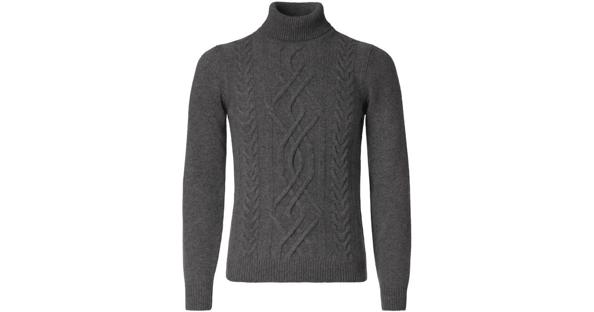 Piacenza Cashmere Turtleneck Cable-knit Wool And Cashmere-blend Sweater ...