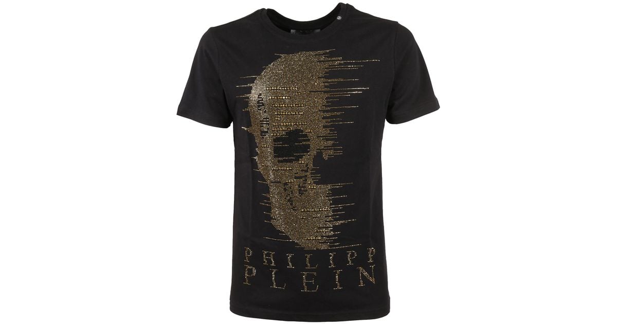 Philipp Plein Cotton Gold Skull T-shirt 