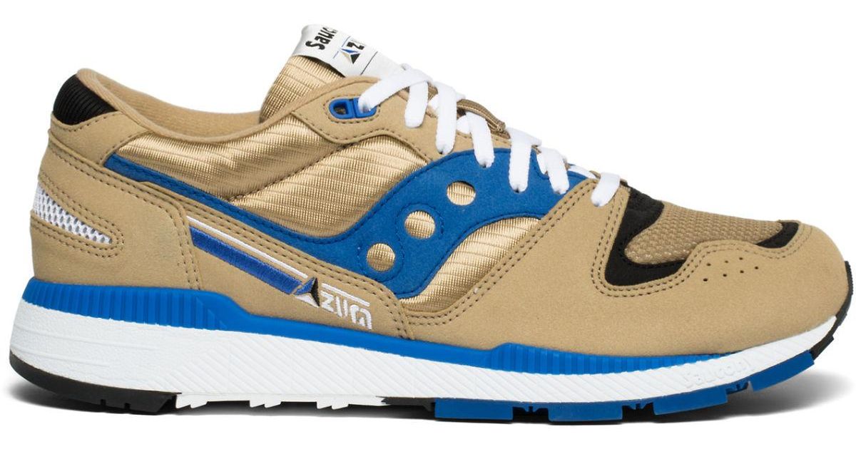 saucony azura tan blue