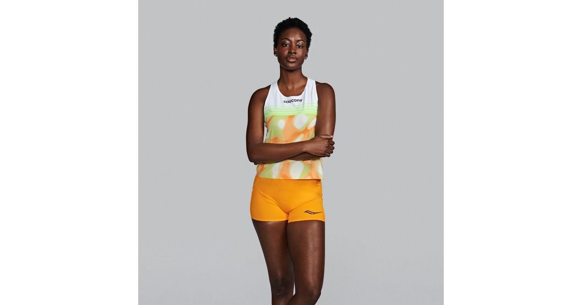 Saucony Endorphin Singlet in Orange Lyst UK