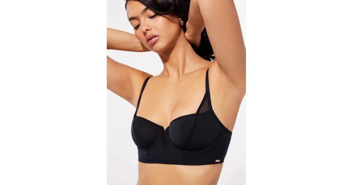 Midnight Sweat Unlined Embroidered Balconette Bra