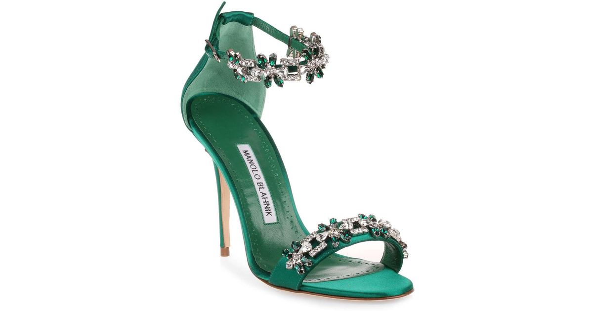 emerald green strappy heels
