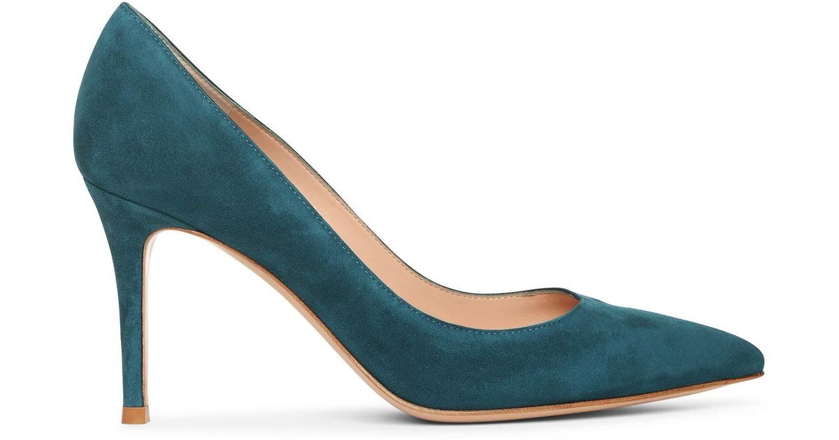 teal suede pumps