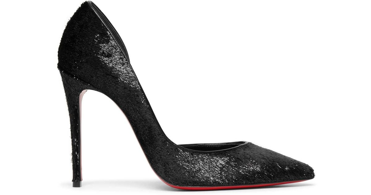 Christian Louboutin Iriza 100 Black Velvet Pumps Lyst