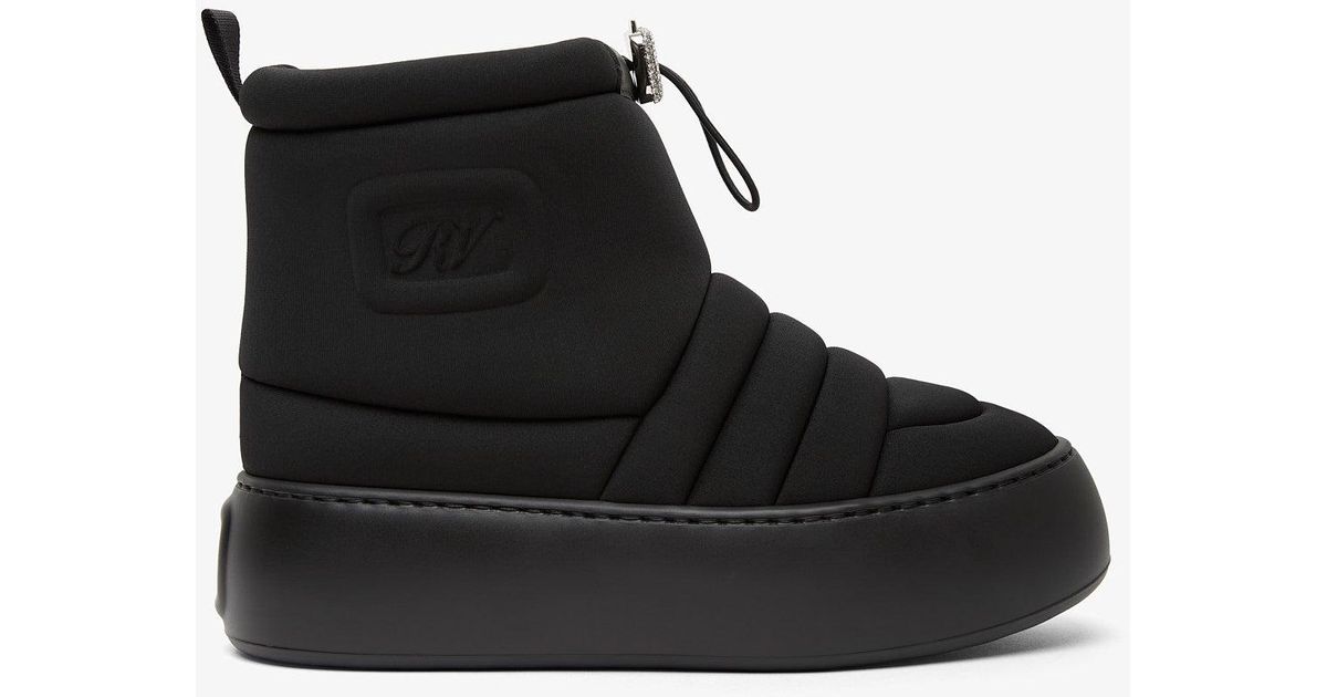 Roger Vivier Viv Winter Puffy Ankle Boots in Black | Lyst
