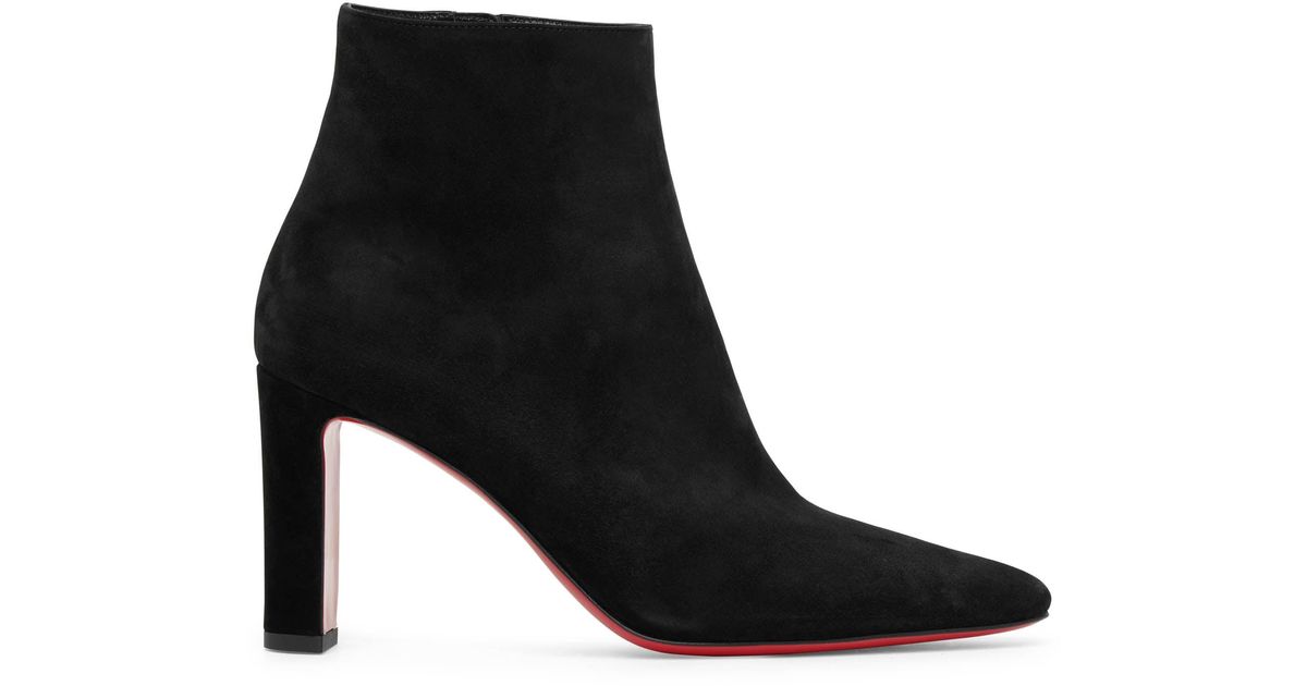 Christian Louboutin Suprabooty Block-heel Suede Heeled Ankle Boots in ...