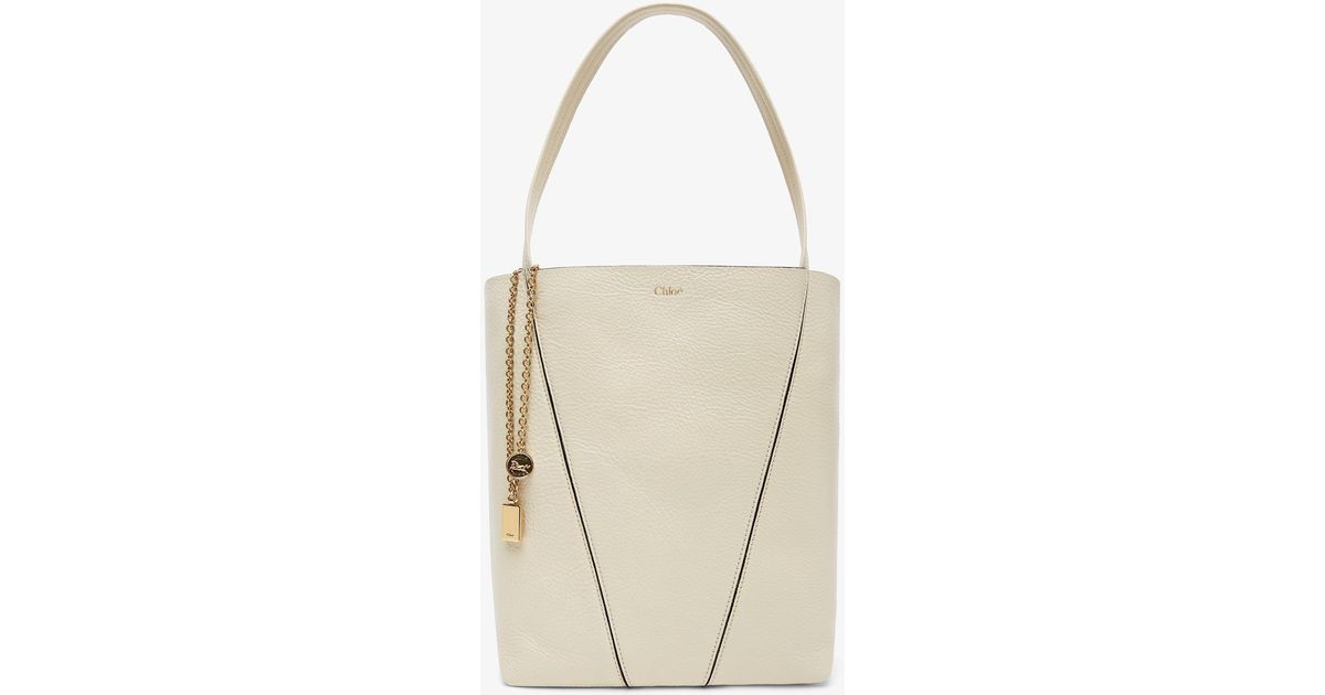 Chloé Chloe Spin Small Beige Tote Bag in White Lyst UK