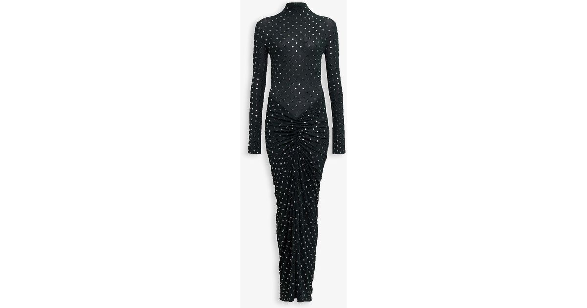 Alaa Embellished Green Jersey Dress in Black | Lyst