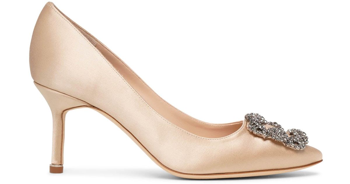 Champagne sales satin pumps