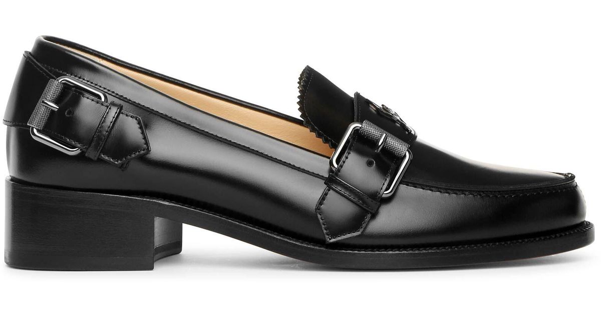 Christian Louboutin Leather Monmoc Donna Flat Black Loafer | Lyst Canada