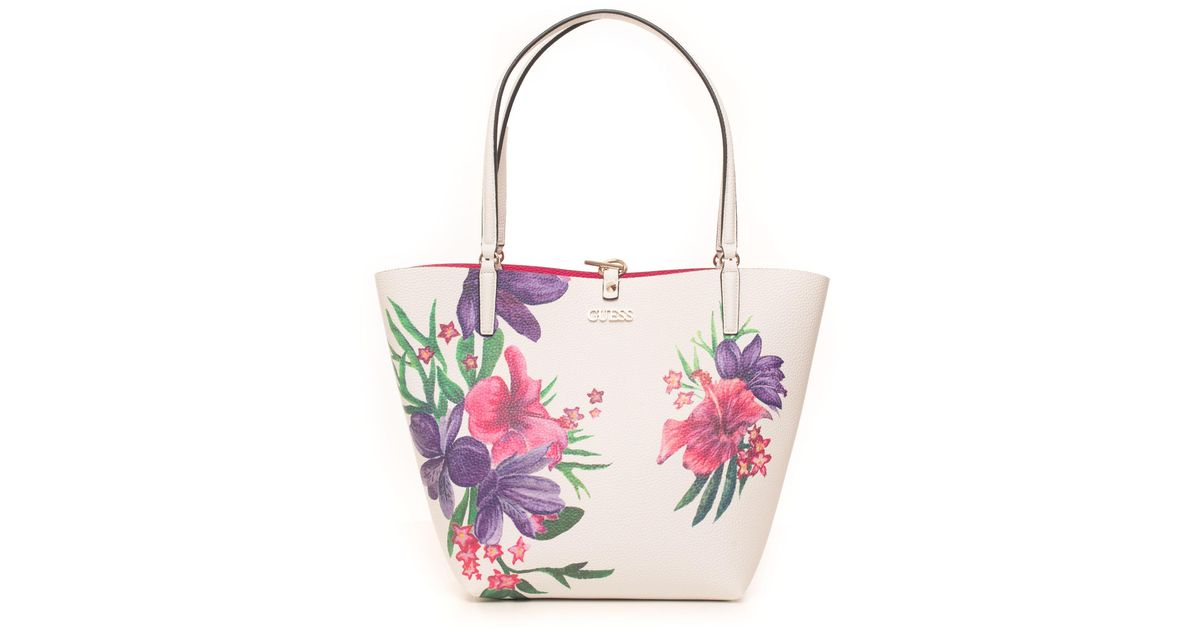 Borsa a secchiello alby Bianco/rosa Poliuretano di Guess in Rosa | Lyst