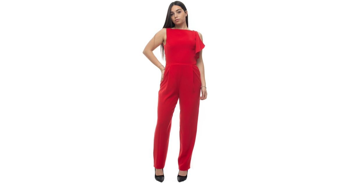 Emporio Armani Synthetic Smart Jumpsuit Red Polyester - Lyst