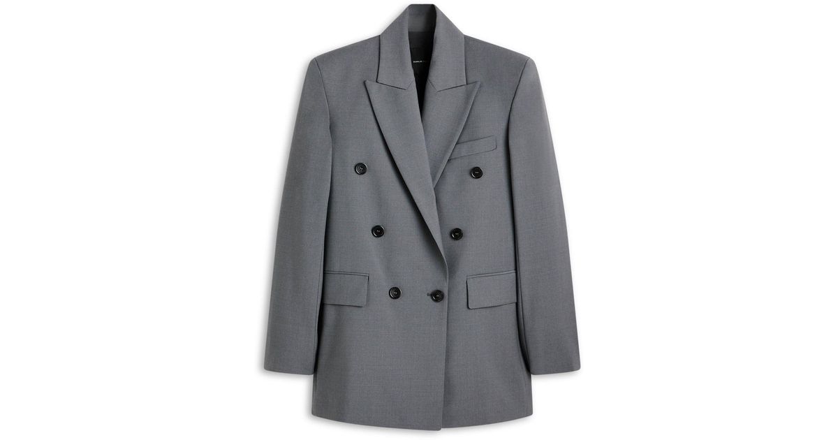 Scanlan Theodore Soft Double Breasted Jacket in Gray | Lyst