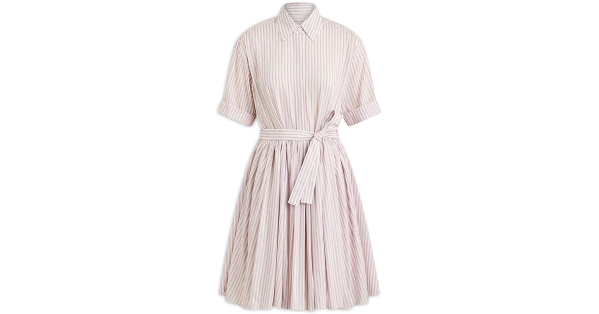Scanlan Theodore Striped Mini Shirt Dress in Pink | Lyst