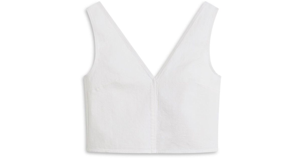 Scanlan Theodore Denim V Neck Tank in White | Lyst