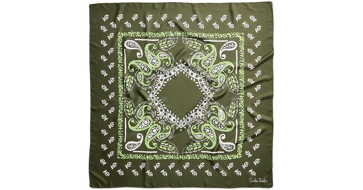 Scanlan Theodore Silk Bandana Scarf in Green | Lyst