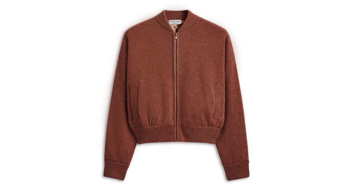 Scanlan Theodore Cashmere Bomber in Brown | Lyst