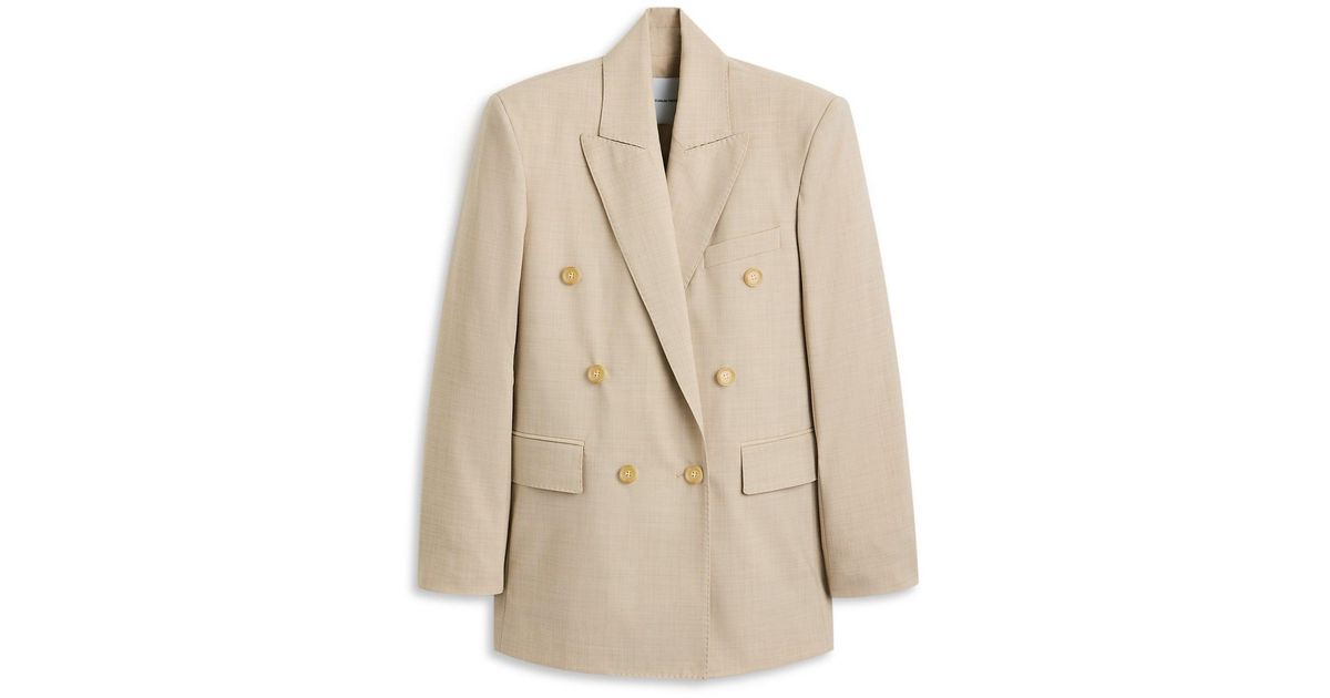 Scanlan Theodore Soft Double Breasted Jacket in Natural | Lyst