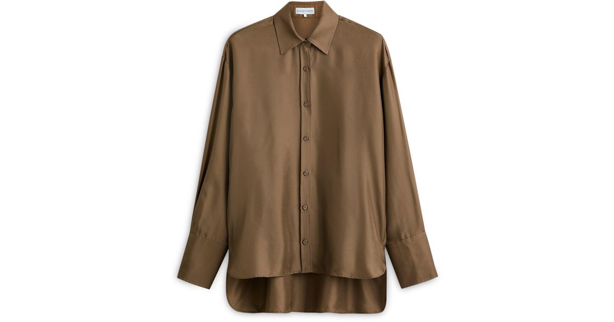 Scanlan Theodore Silk Twill Shirt in Brown | Lyst