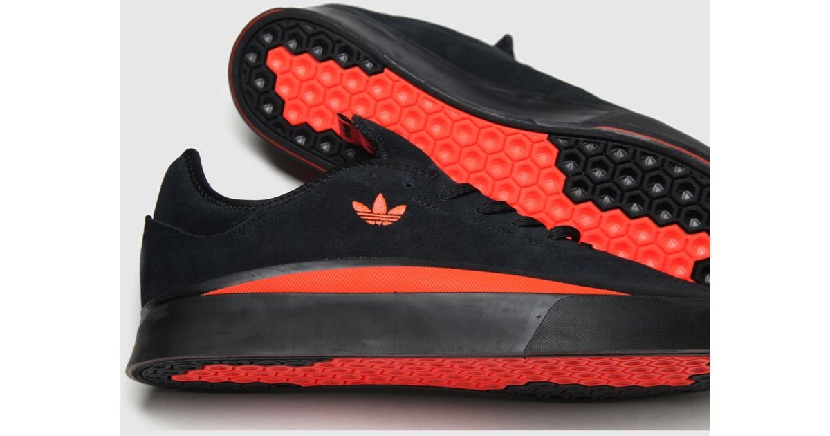 adidas Originals Suede Black \u0026 Red Sabalo Trainers for Men - Lyst
