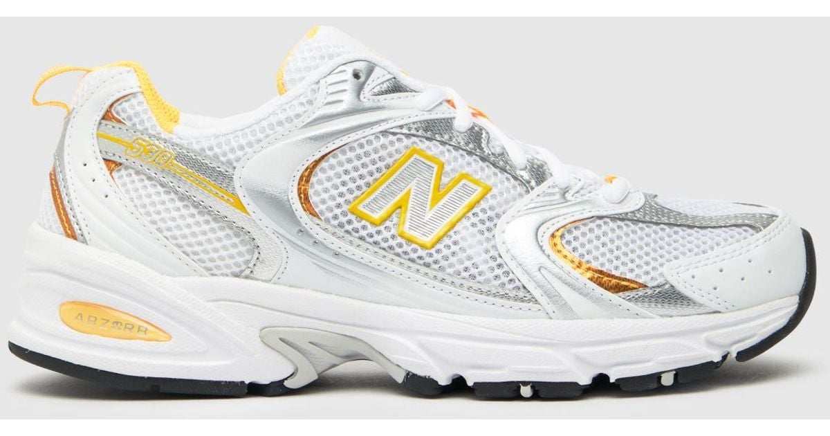 New Balance White & Gold 530 Trainers Lyst UK