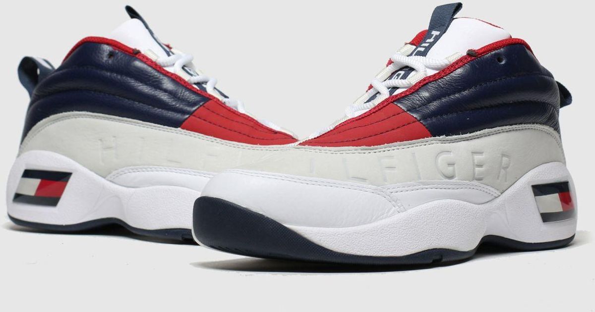 tommy hilfiger navy & red tj heritage sneaker trainers