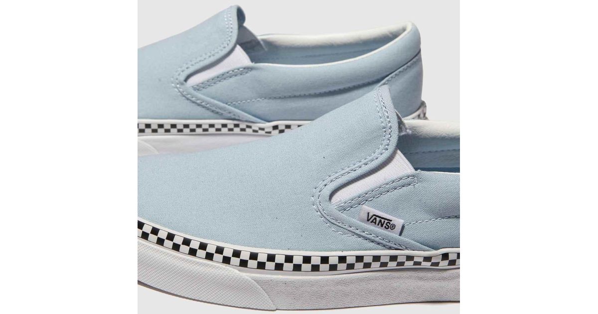 vans pale blue classic slip check foxing trainers