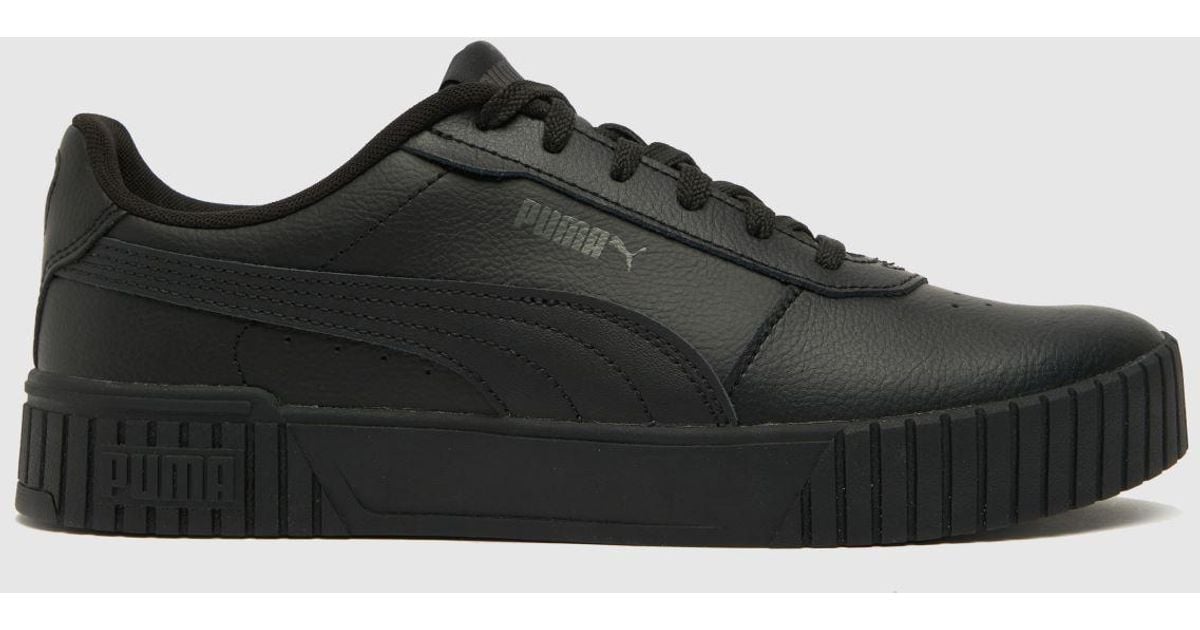 PUMA Leather Carina 2.0 Trainers in Black Lyst UK