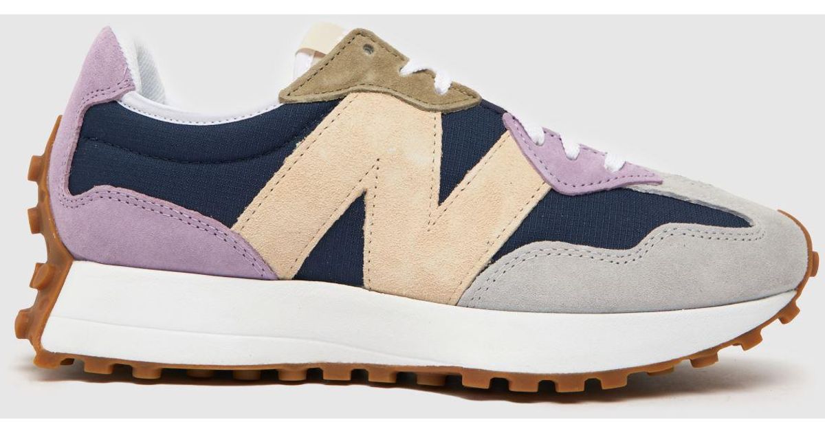 New Balance Rubber Navy & Grey 327 Trainers in Navy/Grey (Blue) Lyst UK