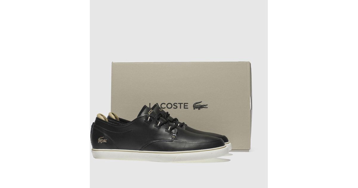 lacoste black esparre deck trainers