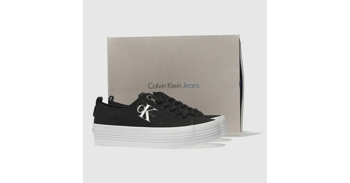 calvin klein black & white jeans zolah canvas trainers