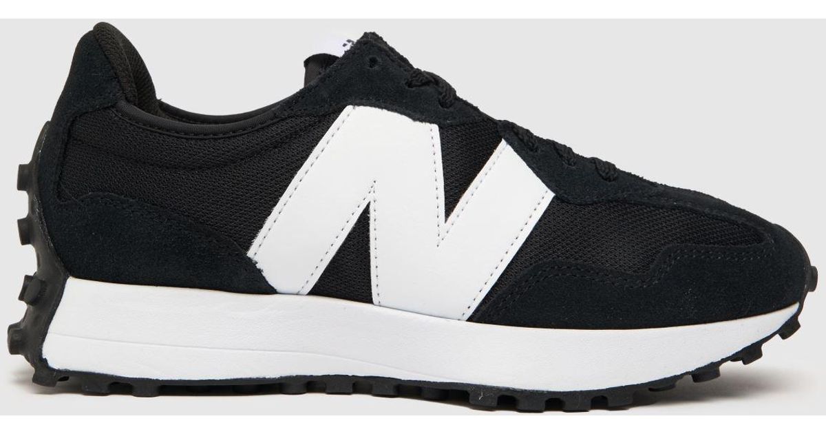 New Balance Rubber Black & White 327 Trainers | Lyst UK