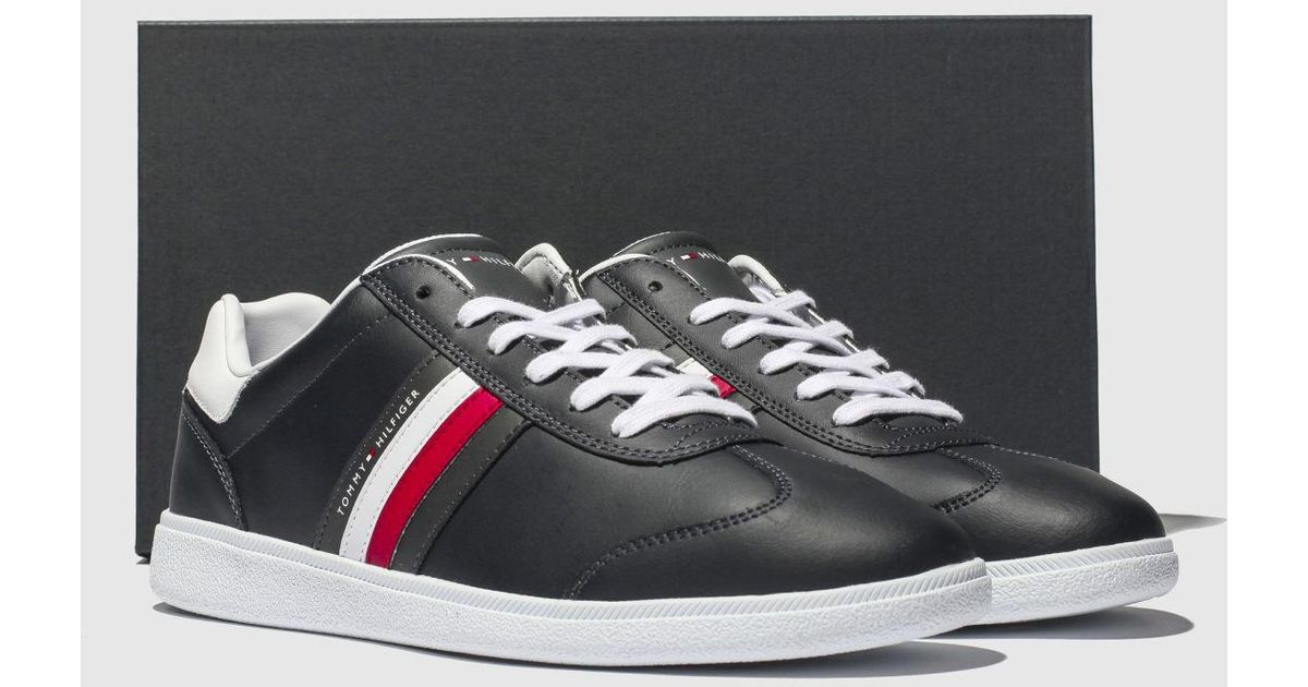 Tommy Hilfiger Leather Navy & White Ess Corporate Cupsole Trainers for Men  - Lyst