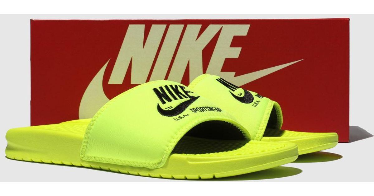 nike slides yellow