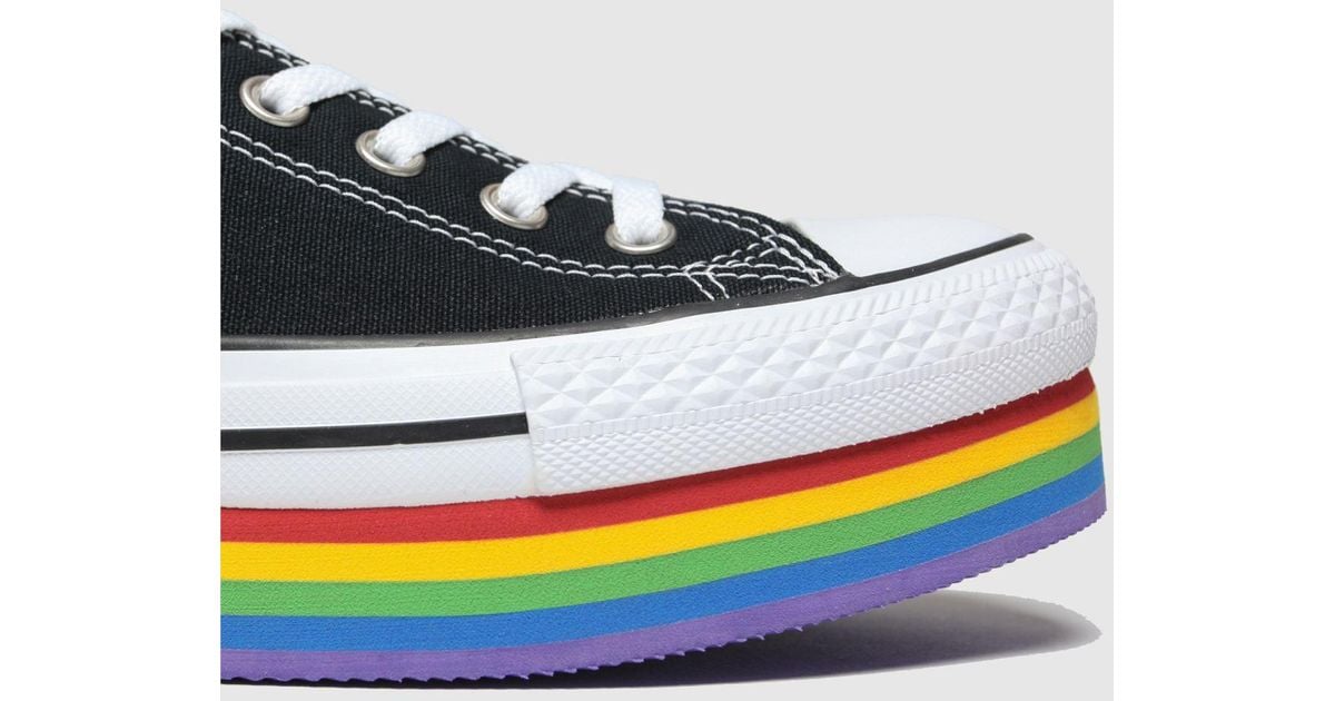 converse rainbow platform sneakers