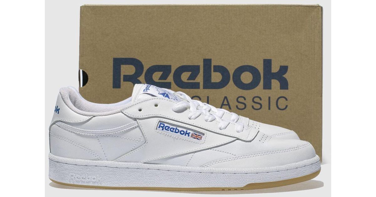 reebok white & navy club c 85 trainers