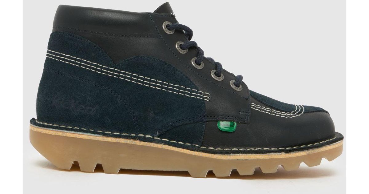 Kickers Classics Kick Hi Stitch Boots in Blue | Lyst UK