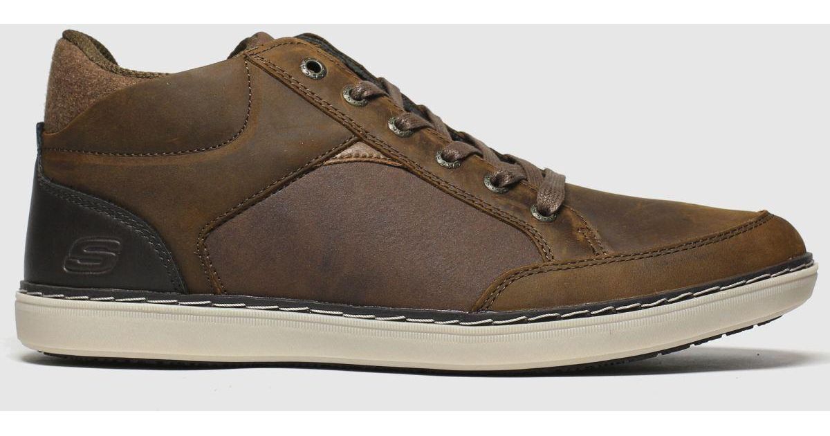 Skechers Leather Lanson Chukka Trainers in Brown for Men - Lyst