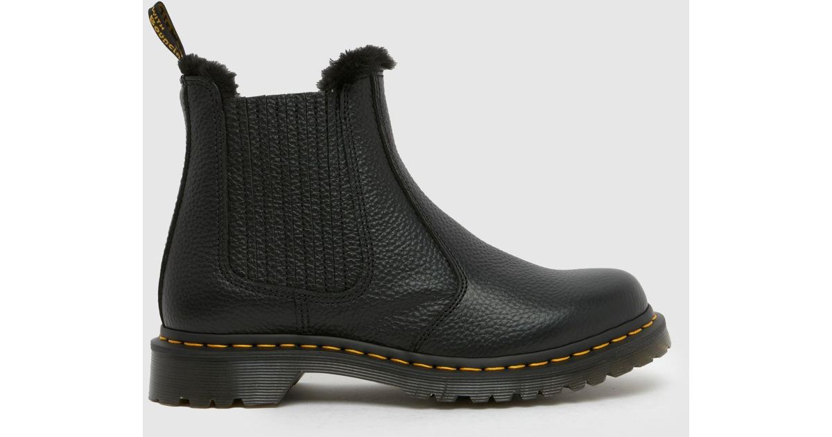 Bottes Dr. Martens Leonore Doublées Fausse Fourrure - Noir, à Enfiler, Taille Normale