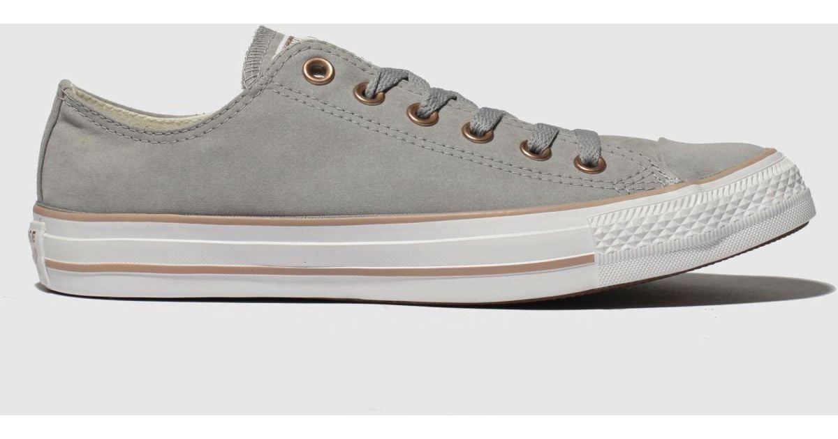 Converse All Star Peached Canvas Ox Trainers in Grey (Grey) - Lyst