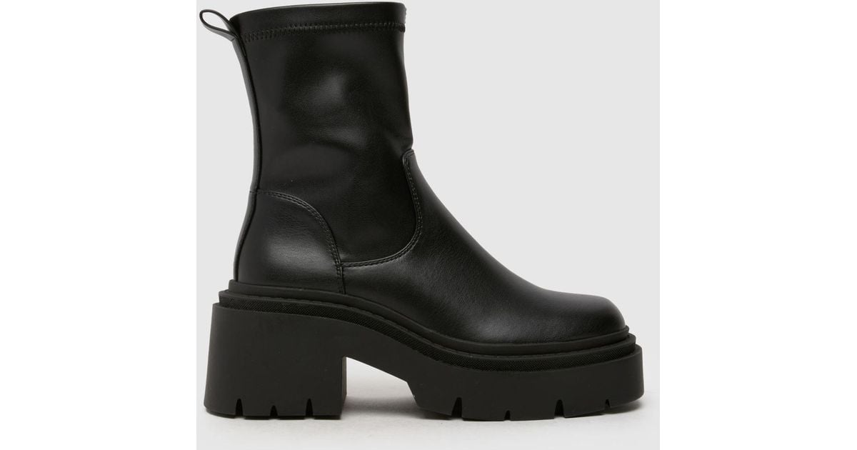 schuh Aleah Chunky Sock Boots in Black Lyst UK