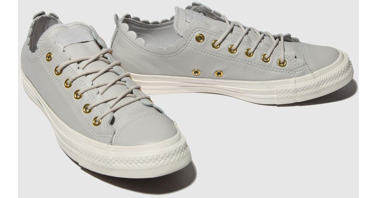 converse white all star frilly thrills ox trainers